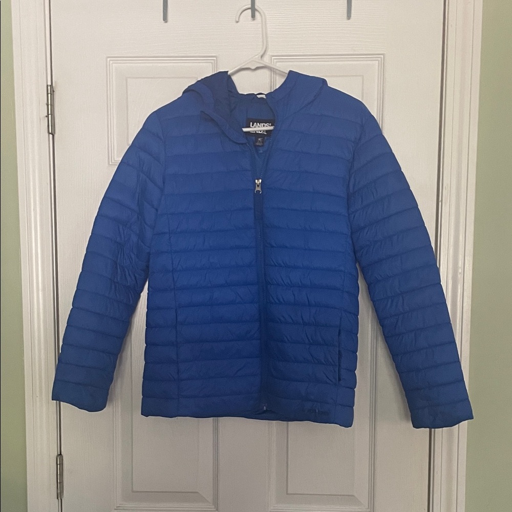 Lands' End Kids Bright Blue Puffer Jacket